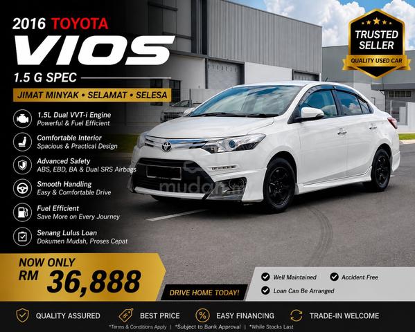 2016 Toyota VIOS 1.5 G SPEC FACELIFT (A) FULL LOAN - 1