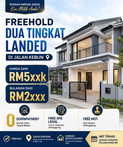 Tanah Rizab Freehold Rumah Dua Tingkat Di Jalan Kebun sebelah Quayside 1