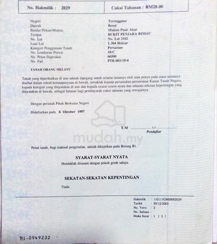 Tanah Pertanian di Pasir Akar untuk di jual 1