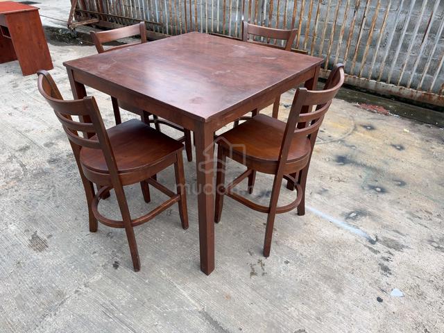 [Set] Solid Tall High Bar Table Meja + Kerusi 4 Ba - photo 6 of 6