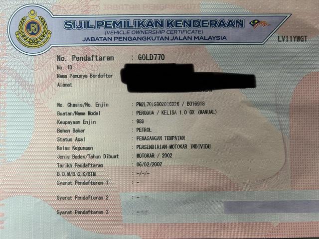 2002 Perodua KELISA 1.0 GX(M)NEGO - 2