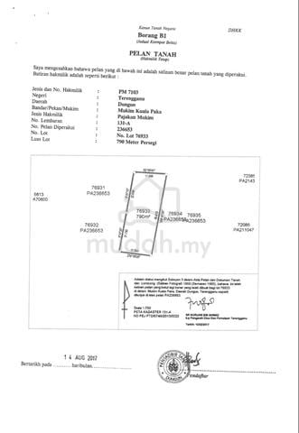 TANAH LUAS LOT BANGLO di Paka 1