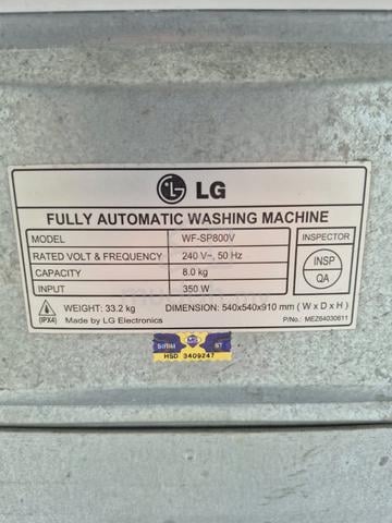LG washing machine 8kg - photo 5 of 6