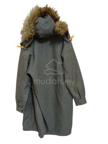 140.A.P.C. Vintage Grey Long Parka Fur Collar Coat - photo 2 of 6