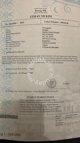 Tanah Lot Di Pulau Serai Untuk Dijual 1