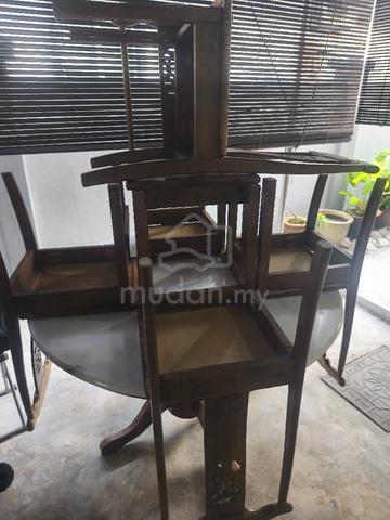 Meja Bulat Marble 6 kerusi - photo 6 of 6