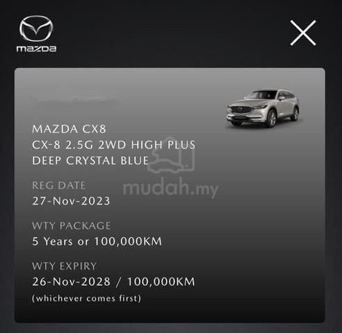 MAZDA CX-8 2.5 HIGH PLUS (a)MAZDA WARRANTY 2028NOV - 3