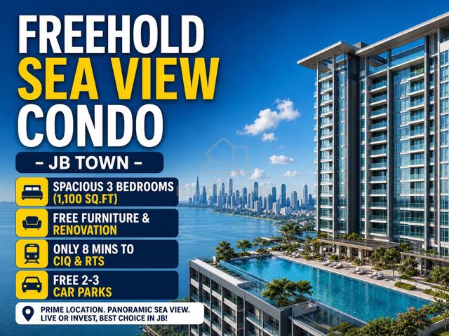 Sea View 3 Bedroom/8 Min To CIQ/Free Furniture/Shuttle Bus To CIQ/FreeHold/Full Loan 1