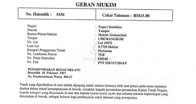 Tanah getah untuk dilepaskan 1
