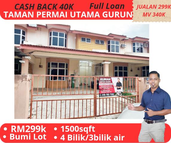 Full Loan😍 Cash Back 41k🤩 Taman Permai Utama Gurun😍 1