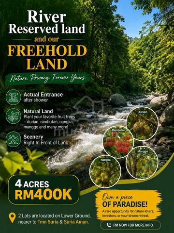 Taiping Freehold Riverfont Land For Sale 1