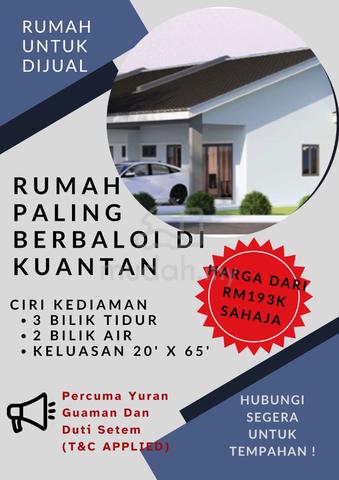 Rumah Teres Setingkat Paling Murah Di Indera Sempurna, Kuantan 1