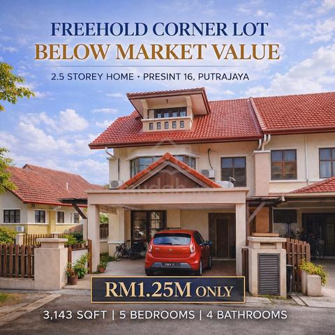Corner Lot |Freehold & Below Market |Presint 16, Putrajaya 1