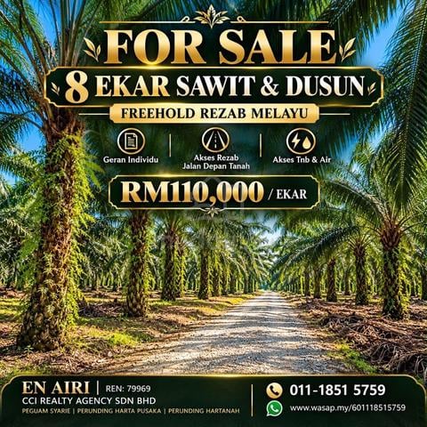 8 EKAR SAWIT & DUSUN | FREEHOLD BUMILOT | Kota Tinggi Johor 1