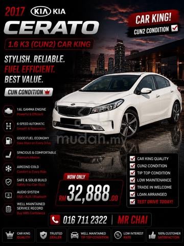 2017 Kia CERATO 1.6 K3 (A) Paddle Shift Full Loan - 1
