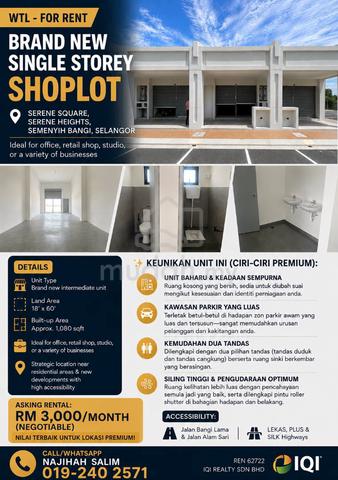 Brand New SINGLE STOREY SHOPLOT Serene Square, Serene Heights. 1
