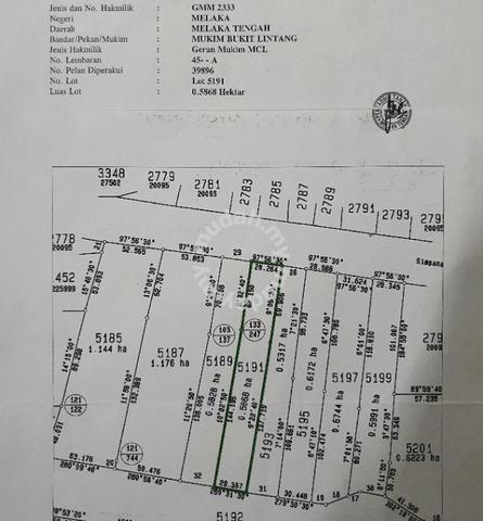 MCL 1.4500 ekar tepi AMJ Bukit Lintang Umbai Menghala ke Jasin 1