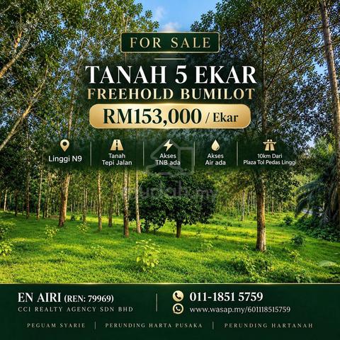 5 EKAR FREEHOLD BUMILOT | TEPI JALAN | Ada Akses TNB & Air 1