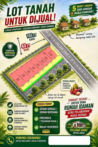 Tanah Lot Rumah Tepi Jalan - 5 Minit Ke Bandar Kuala Kangsar 1