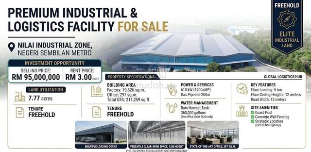 FREEHOLD Factory & Warehouse FOR SALE /LEASE – NILAI, NEGERI SEMBILAN 1