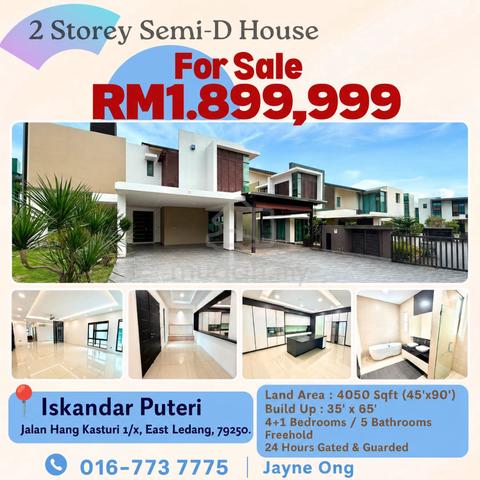 Super Big Semi-D, East Ledang, Iskandar Puteri. Fully Renovated. 1