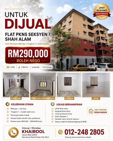 Flat PKNS Seksyen 7 Shah Alam 1