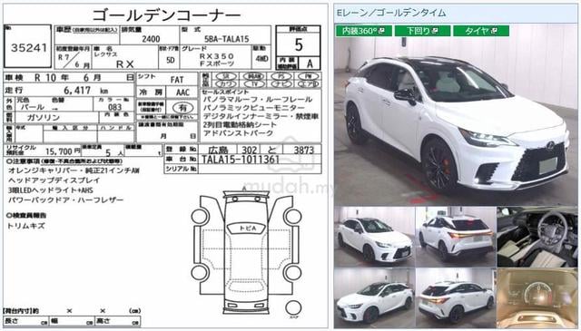 2025 Lexus RX350 2.4 F SPORT Full Spec 6K KM 5A - 3