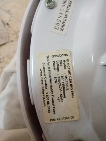 Mistral White Ceiling Fan Motor and Blades Set  - photo 2 of 3