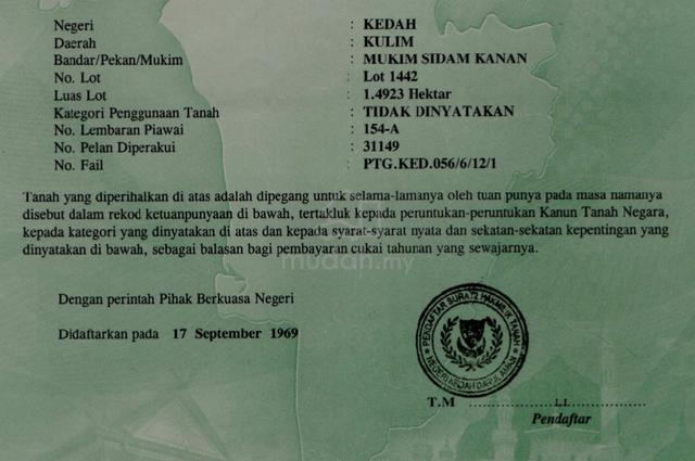 Tanah Strategic untuk  Dijual – SIDAM KANAN, PADANG SERAI, KULIM 1