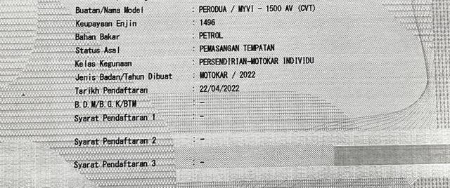 2022 Perodua MYVI 1.5 AV CVT (A) [SERVICE PERODUA] - 2