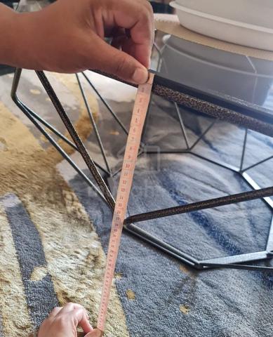 Geometric Glass Top Coffee Table with Metal Frame - photo 5 of 5
