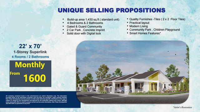 22 x 70 Single Storey Superlink House Freehold RM0 Entry Facing Garden 1
