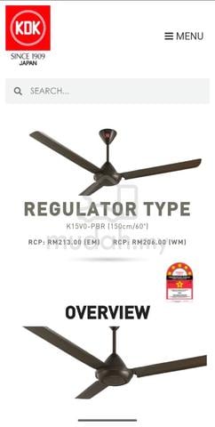 1 unit of KDK K15V0-PBR 60" Ceiling Fan Brown - photo 3 of 6