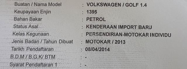 2013/14 Volkswagen GOLF 1.4 TSI MK7 (A) - 3