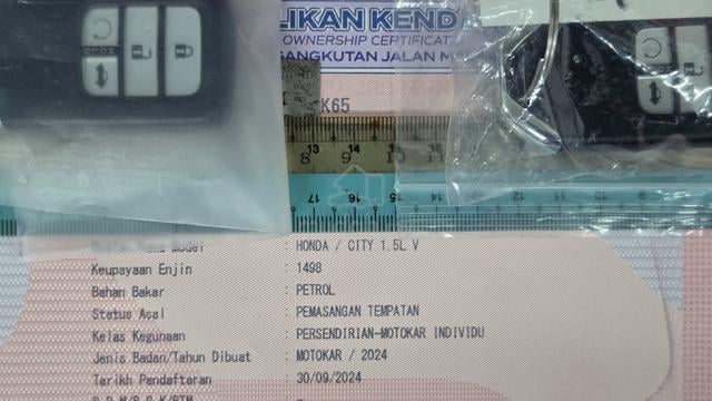 2024 HONDA CITY 1.5 V SENSING (A) Number 65 1Owner - 4