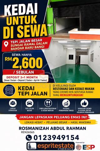 Kedai Sewa Tepi Jalan Besar Sungai Ramal Dalam Bandar Baru Bangi 1
