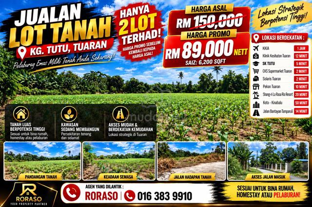 HARGA PROMO KHAS UNTUK 2 LOT SAHAJA! 📍 Kg. Tutu, Tuaran 1