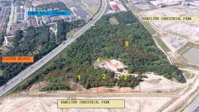 13 ekar 5 lot Tanah MUKIM Labu bersebelahan HAMILTON city Nilai 1