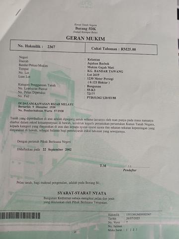 Tanah Kg Bandar Tawang untuk dijual 2