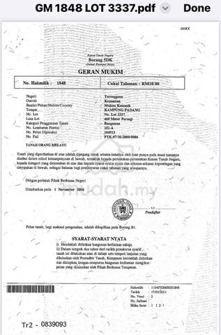 Tanah Kg Padang Kemasik Kemaman Untuk Dijual 1