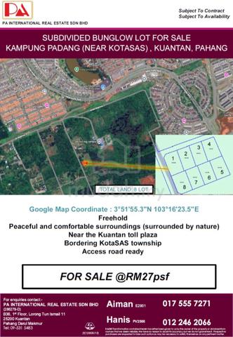 Subdivided Bunglow Lot For Sale @ Kampung Padang (Near Kotasas) 1
