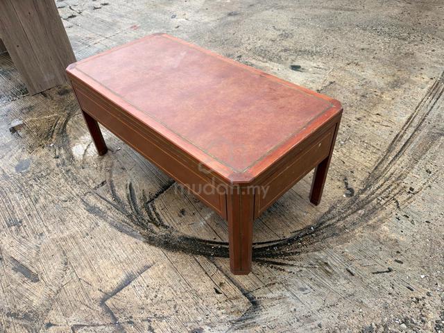 4ft Solid Meja Kopi Coffee Table Drawer Center - photo 4 of 5