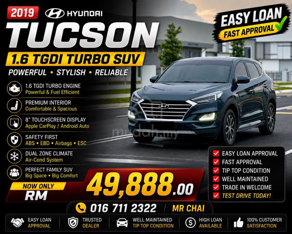 -2019 Hyundai TUCSON 1.6 TURBO SUV (A) FULL LOAN - 1