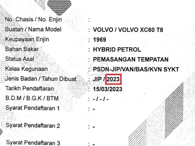 ORI 2023 Volvo XC60 2.0 T8 WARRANTY VOLVO 2031 - 2