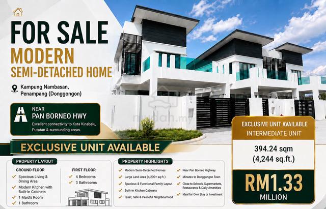 2 Storey Semi-detached house, Donggongon KK 1