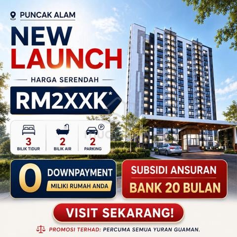 Cheapest Condominium In Puncak Alam With Subsidy 20 x Mths Installment 1