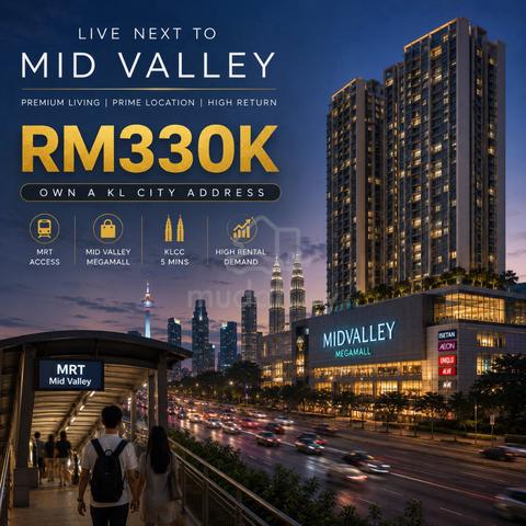 1 Stop to MIDVALLEY ! 1st Home 100% Loan @ 2 R Dualkey - Walk TO MRT 1