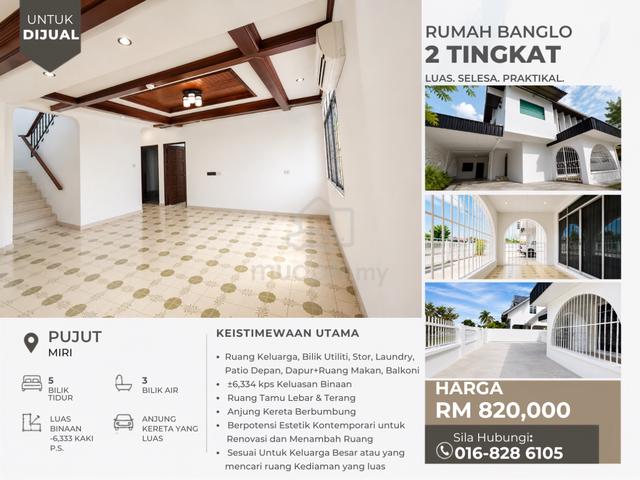 Banglo 𝗨𝗻𝘁𝘂𝗸 𝗗𝗶𝗷𝘂𝗮𝗹 Di Miri 𝘽𝙖𝙬𝙖𝙝 𝙉𝙞𝙡𝙖𝙞 𝘽𝙖𝙣𝙠 1