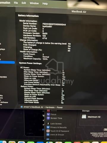 NEVER USED Macbook Air M4 16/256 BH100 CC2 - photo 5 of 6