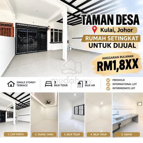 Taman Desa Kulai Johor Single Storey Freehold Reno 3Bedroom Intermedia 1